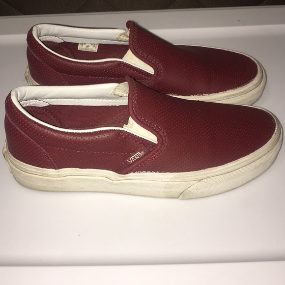 Burgundy leather Vans - Picture 4 of 8